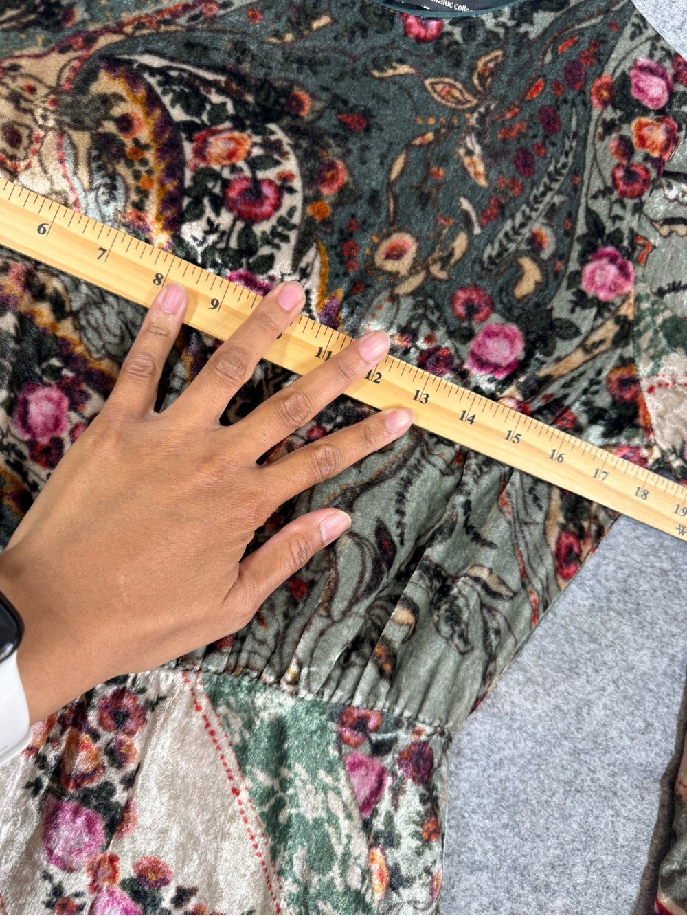 Zara Trafaluc Velvet Midi Dress Paisley Floral Boho Small Whimisgoth Fairy Fall - Picture 10 of 13